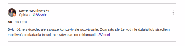 Pewne konta opinie Google
