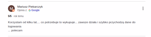 Opinie o pewne konta